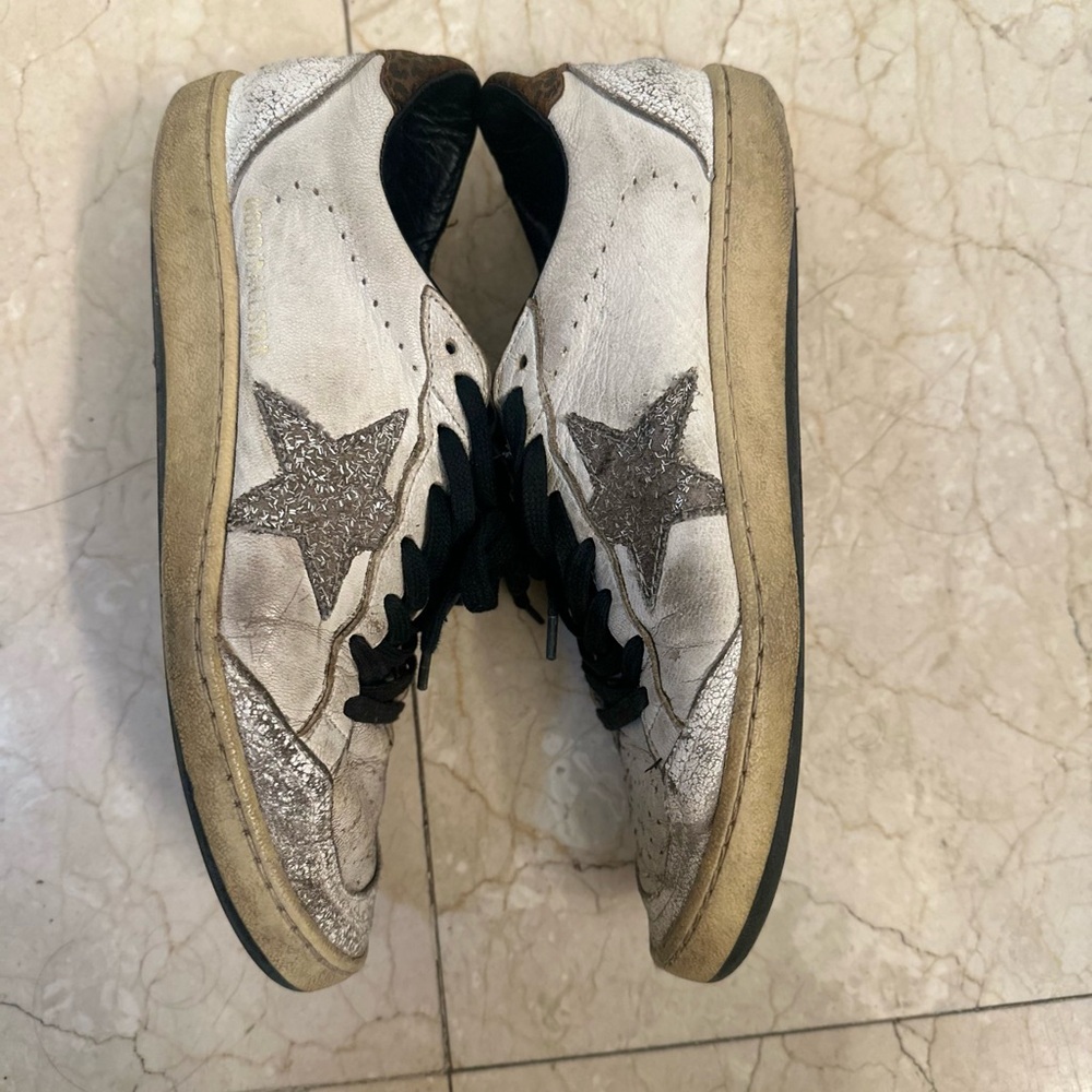 Golden Goose Deluxe Brand Ball Star Distressed Leather Sneakers Size EU 38